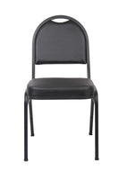 Modern Black Faux Leather & Steel Guest or Conference Chair