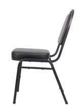 Load image into Gallery viewer, Modern Black Faux Leather &amp; Steel Guest or Conference Chair
