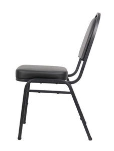 Modern Black Faux Leather & Steel Guest or Conference Chair