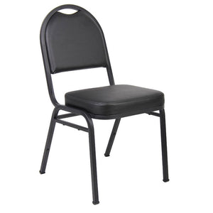Modern Black Faux Leather & Steel Guest or Conference Chair