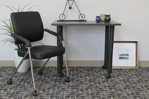 Convenient Black Faux Leather Folding Office Chair