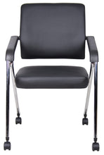 Load image into Gallery viewer, Convenient Black Faux Leather Folding Office Chair

