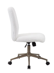 Stunning White Fur & Gold Office Chair