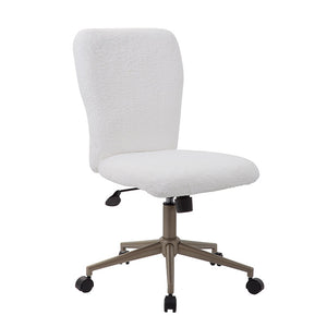 Stunning White Fur & Gold Office Chair