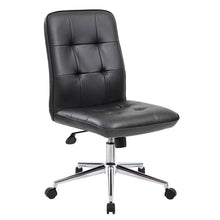 Load image into Gallery viewer, Armless Chair in Black Faux Leather
