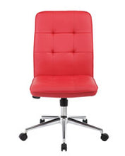 Load image into Gallery viewer, Armless Chair in Red Faux Leather
