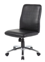 Load image into Gallery viewer, Classic Black Faux Leather Armless Office Chair
