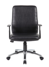 Load image into Gallery viewer, Classic Black Faux Leather Office Chair w/ Arms
