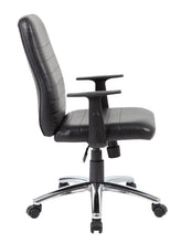 Load image into Gallery viewer, Classic Black Faux Leather Office Chair w/ Arms
