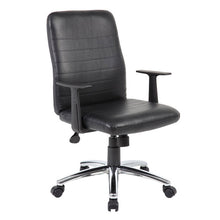 Load image into Gallery viewer, Classic Black Faux Leather Office Chair w/ Arms
