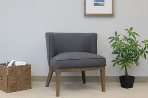 Stylish Extra Large Slate Grey Linen Office Guest Seat