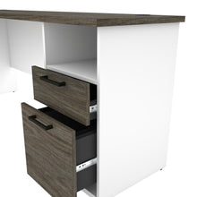 Load image into Gallery viewer, 71&quot; x 59&quot; L-shaped Desk in White &amp; Walnut Gray

