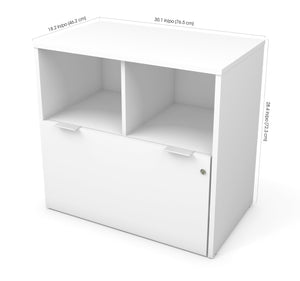 Crisp White 30" File Cabinet with One Locking Drawer