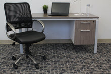 Load image into Gallery viewer, Rolling Office Chair in Black Mesh &amp; Pewter
