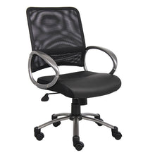Load image into Gallery viewer, Rolling Office Chair in Black Mesh &amp; Pewter
