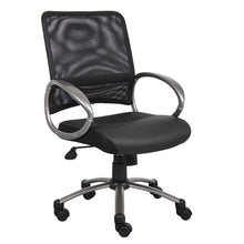 Load image into Gallery viewer, Rolling Office Chair in Black Mesh &amp; Pewter
