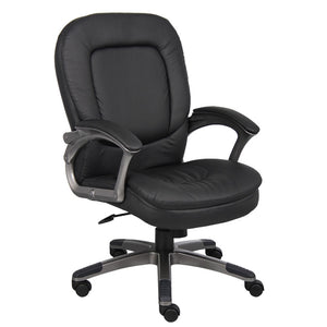 Bold Faux Leather Office Chair in Black