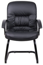 Load image into Gallery viewer, Sturdy Black Faux Leather Guest Chair w/ S-Design
