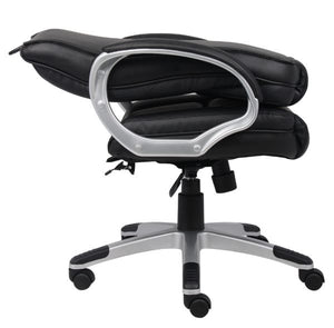 Black Leather Office Chair w/ Ergonomic Design