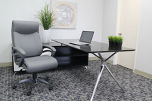 Load image into Gallery viewer, Robust Grey Office Chair of Leather &amp; Nylon

