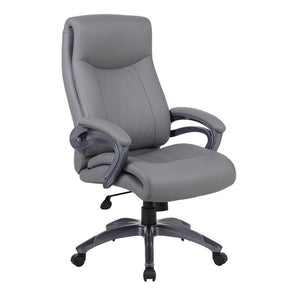 Robust Grey Office Chair of Leather & Nylon