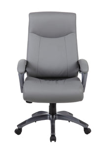 Robust Grey Office Chair of Leather & Nylon