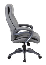 Load image into Gallery viewer, Robust Grey Office Chair of Leather &amp; Nylon
