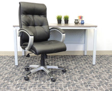 Load image into Gallery viewer, Striking Black Leather Office Chair for the Everyday Employee
