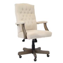 Load image into Gallery viewer, Vintage-Style Cream &amp; Driftwood Executive Office Chair

