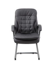 Load image into Gallery viewer, Pewter &amp; Pillowtop Black Faux Leather Gust or Conference Chair
