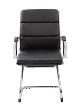 Load image into Gallery viewer, Classic Chrome &amp; Faux Leather Guest Chair in Black
