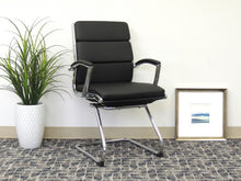 Load image into Gallery viewer, Classic Chrome &amp; Faux Leather Guest Chair in Black

