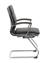 Load image into Gallery viewer, Classic Chrome &amp; Faux Leather Guest Chair in Black
