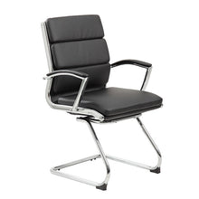 Load image into Gallery viewer, Classic Chrome &amp; Faux Leather Guest Chair in Black

