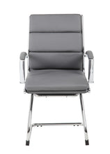 Load image into Gallery viewer, Classic Chrome &amp; Faux Leather Guest Chair in Grey
