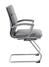 Load image into Gallery viewer, Classic Chrome &amp; Faux Leather Guest Chair in Grey
