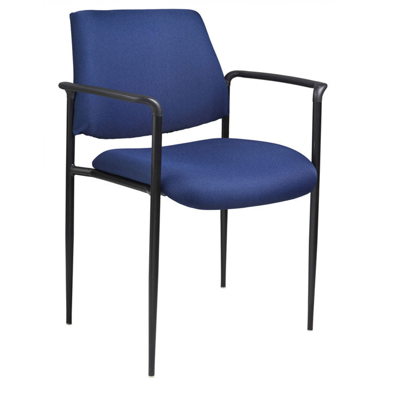 Blue Fabric & Powder-Coated Steel Guest or Conference Chair (Set of 2)