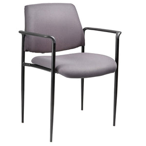 Grey Fabric & Powder-Coated Steel Guest or Conference Chair (Set of 2)