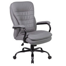 Load image into Gallery viewer, Big &amp; Tall Grey Padded Office Chair

