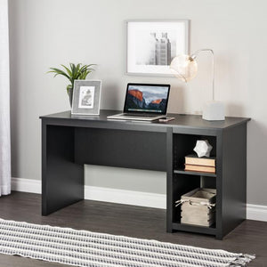Classic Black 56" Desk with Shelving