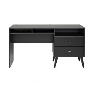 Modern Black 55" Desk with Extra Storage