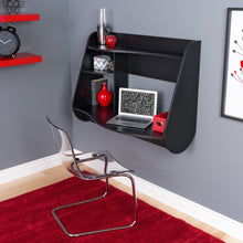 Load image into Gallery viewer, Modern Wall Mounted Black Office Desk

