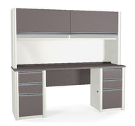 Connexion Modern Credenza & Hutch in Slate & Sandstone