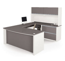 Load image into Gallery viewer, Connexion Modern Slate &amp; Sandstone U-shaped Workstation with Hutch
