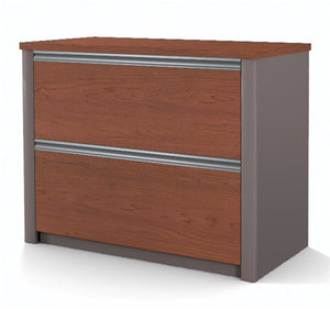 Modern U-shaped Workstation in Slate & Sandstone or Bordeaux & Slate