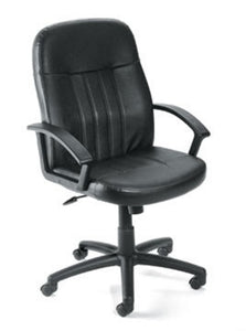 Black Leather Executive Computer Chair Plus Lumbar Support