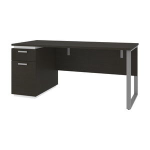 Deep Gray & White 66" Single Pedestal Desk