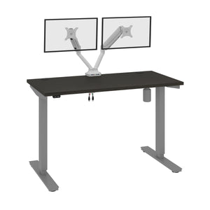 Two-Tone Gray 48" 2-Monitor Adjusting Desk