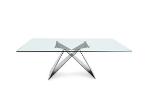 86" Executive Office Desk or Conference Table in Glass & Steel
