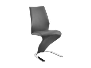 Sleek Gray Eco-Leather Guest or Conference Chair in S-Style (Set of 2)